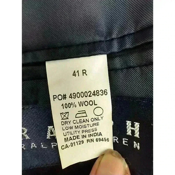 LRL Ralph Lauren Blazer Sport Coat Jacket Sz 41R Navy Blue Gold Button 100% Wool - Picture 7 of 14
